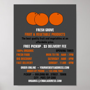 Oranges, Greengrocers Advertising Poster