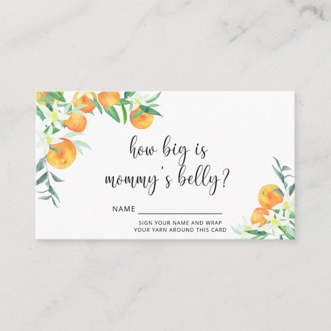 Oranges how big is mummy's belly enclosure card (Front)