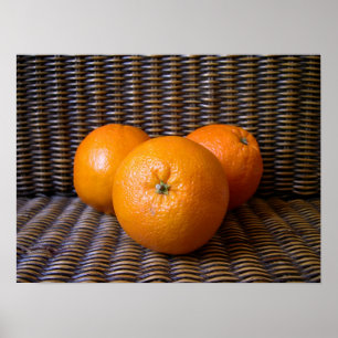 oranges in a basket composition poster