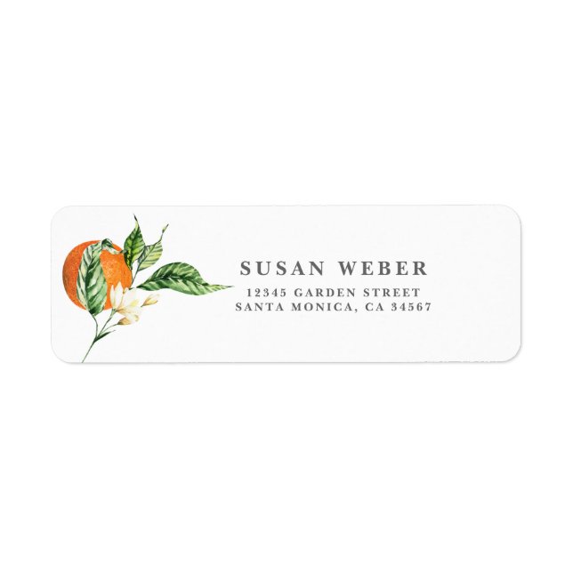 Oranges invitation return address label (Front)