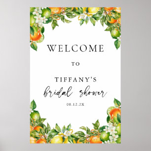 Oranges Lemon Citrus Bridal Shower Welcome Sign