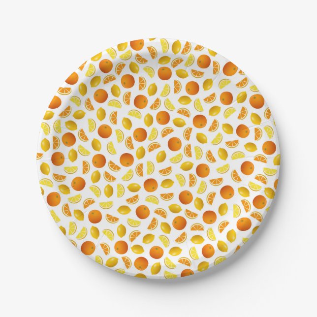 Oranges & Lemons Paper Plate (Front)
