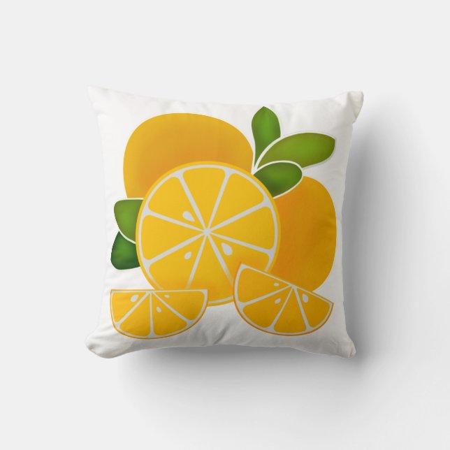 Oranges, orange slices, citrus fruit cushion (Front)