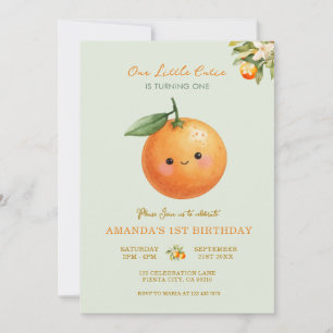 Oranges Our Little Cutie First Birthday Invitation