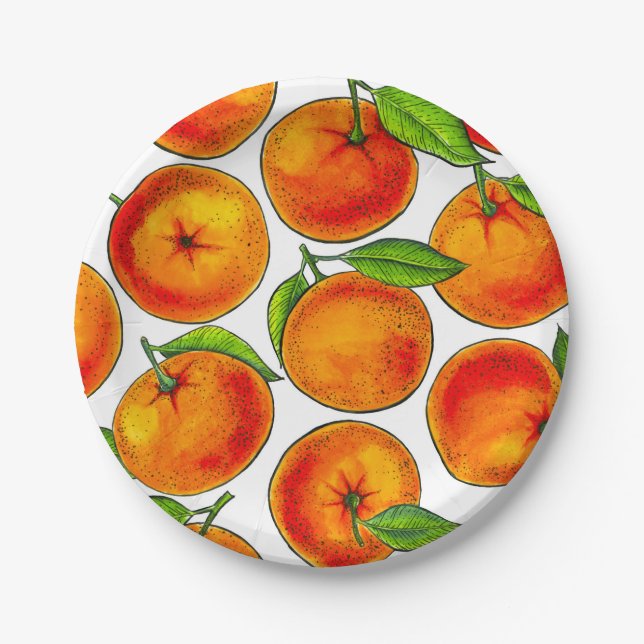 Oranges Paper Plate (Front)