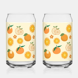 Oranges Pattern Can Glass