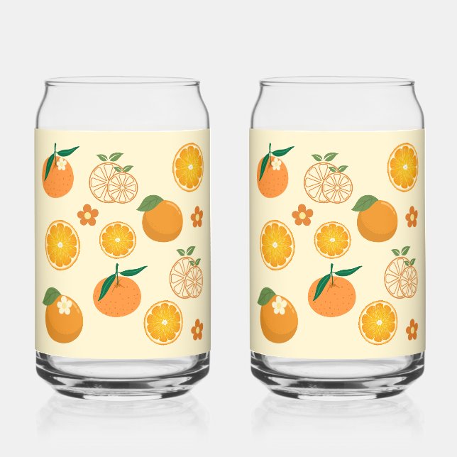   Oranges Pattern Can Glass (Front)