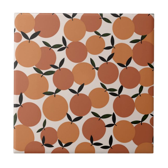 Oranges Pattern III Ceramic Tile (Front)