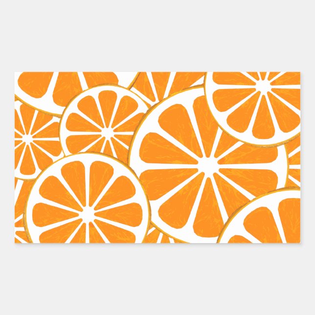 oranges. rectangular sticker (Front)