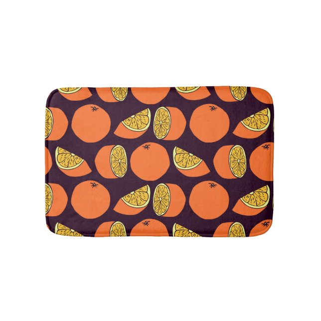 Oranges seamless pattern, vintage texture. bath mat (Front)