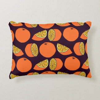 Oranges seamless pattern, vintage texture. decorative cushion