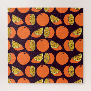 Oranges seamless pattern, vintage texture. jigsaw puzzle