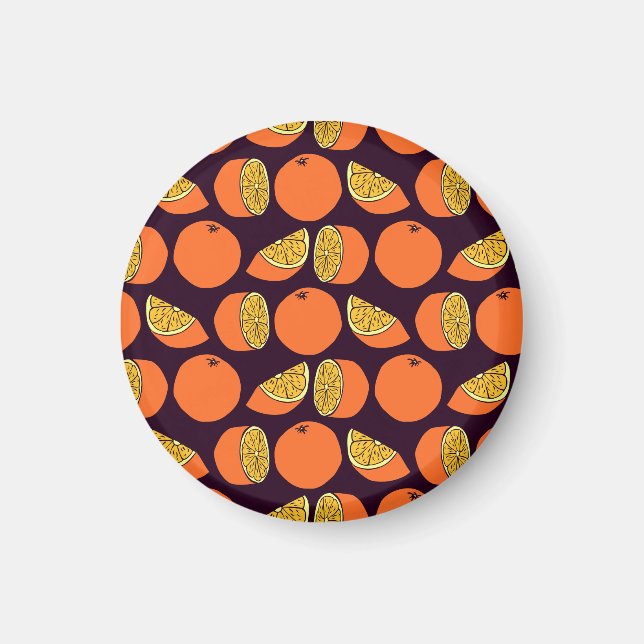 Oranges seamless pattern, vintage texture. magnet (Front)