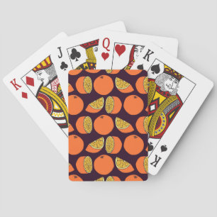 Oranges seamless pattern, vintage texture. playing cards
