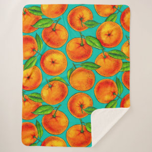 Oranges Sherpa Blanket