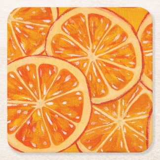 Oranges Square Paper Coaster