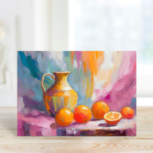 Oranges Still Life Modern Impressionist Art Card