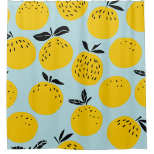 Oranges Summer: Fruitful Vintage Pattern Shower Curtain