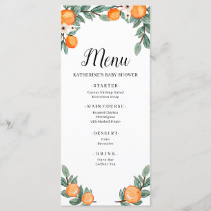 Oranges Twin Baby Shower Menu