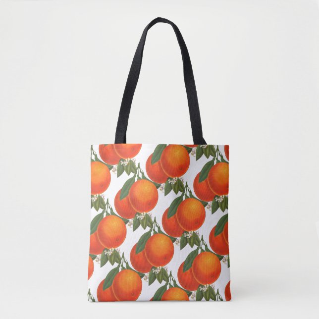 Oranges Vintage Crate Art Pattern Tote Bag (Front)