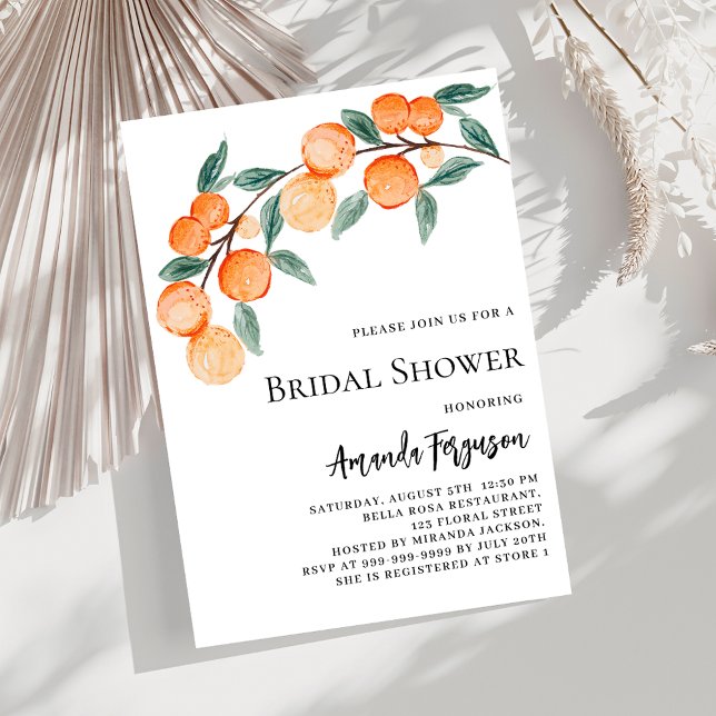 Oranges watercolored bridal shower invitation (Creator Uploaded)