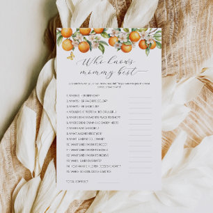 Oranges Who Knows Mummy Best Baby Shower Game 