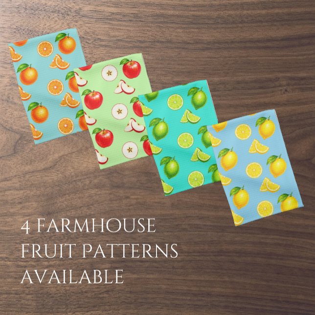 Oranges with Cyan & Seafoam Background Tea Towel (Creator Uploaded)
