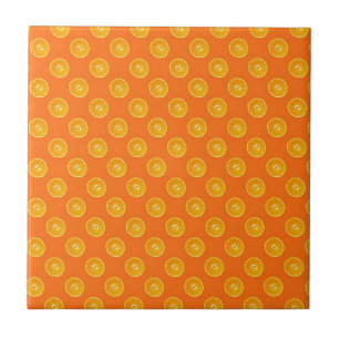 Oranges with orange background ceramic tile