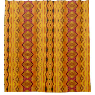 Orangey Ikat Shower Curtain