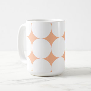 Orangey peach retro polka dots coffee mug