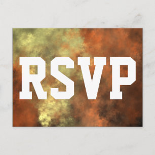 Orangish-Yellowish Mist-Like Pattern RSVP Card