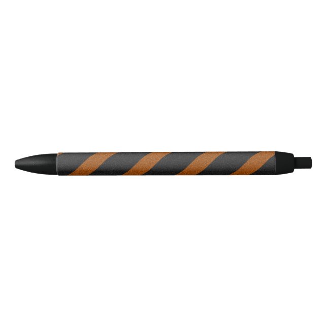 Orangle & Black Stripes Glitter Ink Pen (Front)