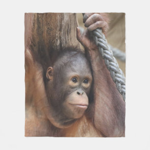 OrangUtan 002 Fleece Blanket
