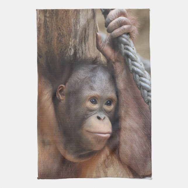 OrangUtan 002 Tea Towel (Vertical)