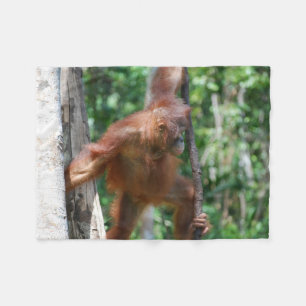 Orangutan Animal Lover Fleece Blanket