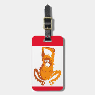 ORANGUTAN -Ape -Primate - Wildlife - Red & orange  Luggage Tag