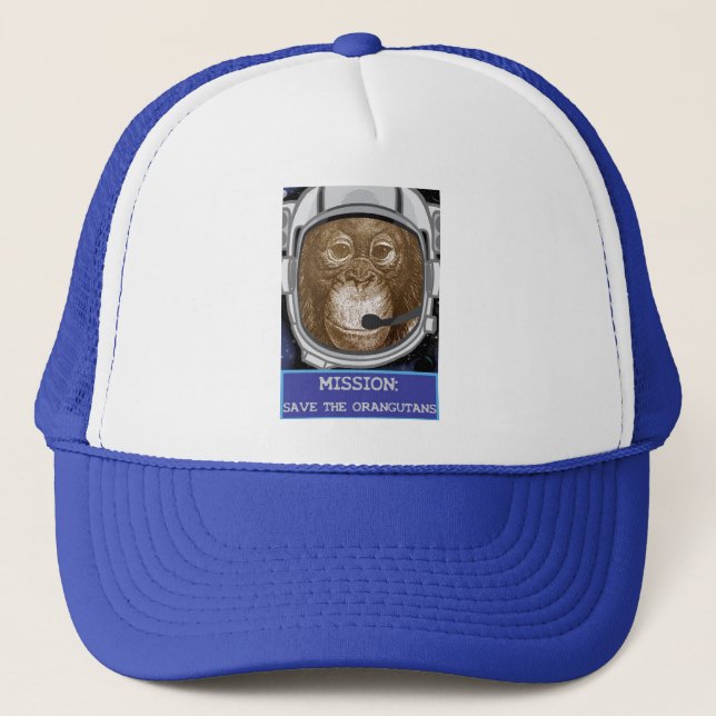Orangutan Astronaut Mission Trucker Hat (Front)