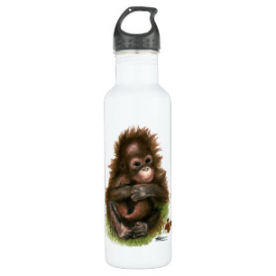 Orangutan Baby and Butterfly 710 Ml Water Bottle