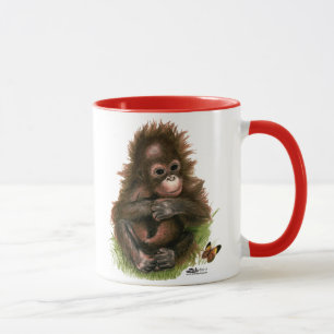 Orangutan Baby and Butterfly Mug