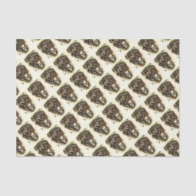 Orangutan Baby With Leaves Tissue Paper (Front)