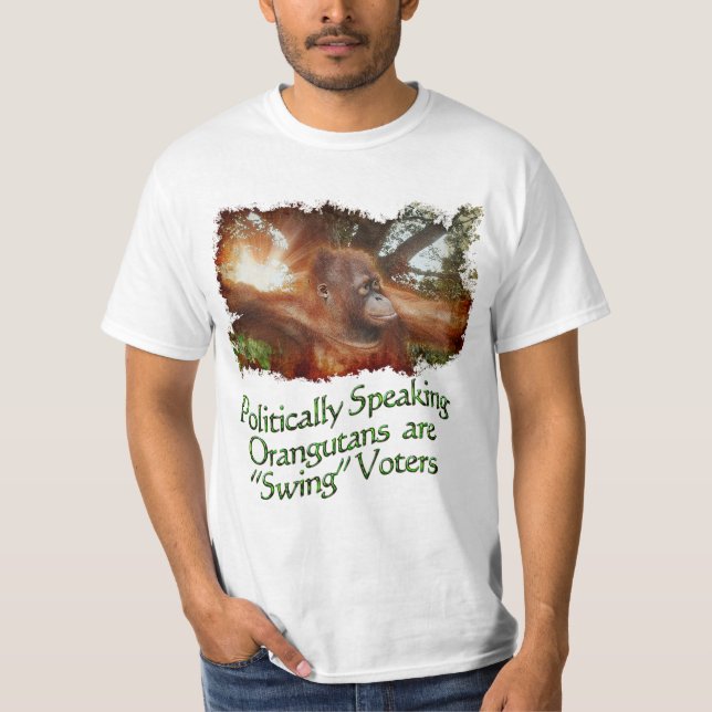 Orangutan & Borneo Jungle Funny Wildlife T-Shirt (Front)