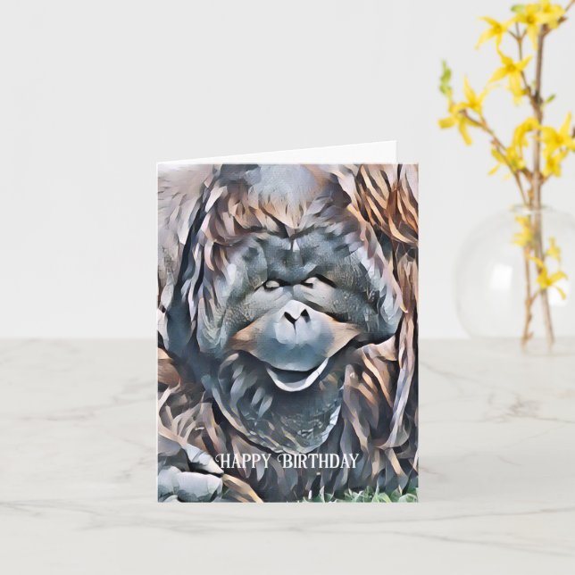 ORANGUTAN CARD (Yellow Flower)