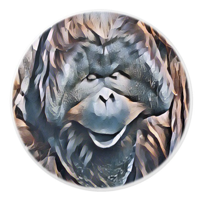 ORANGUTAN CERAMIC KNOB (Front)