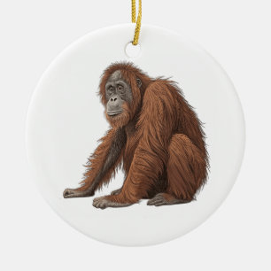 Orangutan Ceramic Ornament