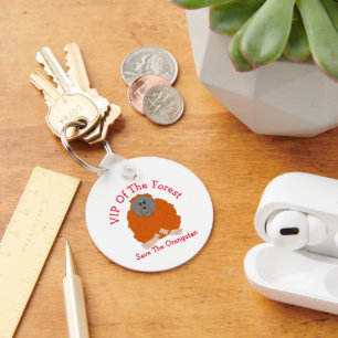 Orangutan Design Personalised Key Ring