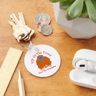 Orangutan Design Personalised Key Ring