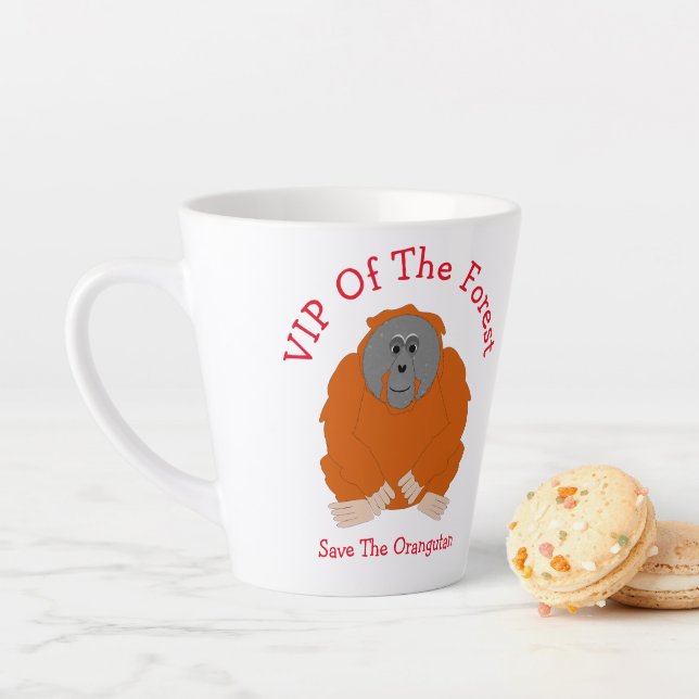 Orangutan Design Personalised Latte Mug (In Situ)