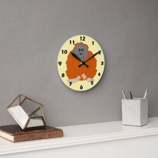 Orangutan Design Round Clock