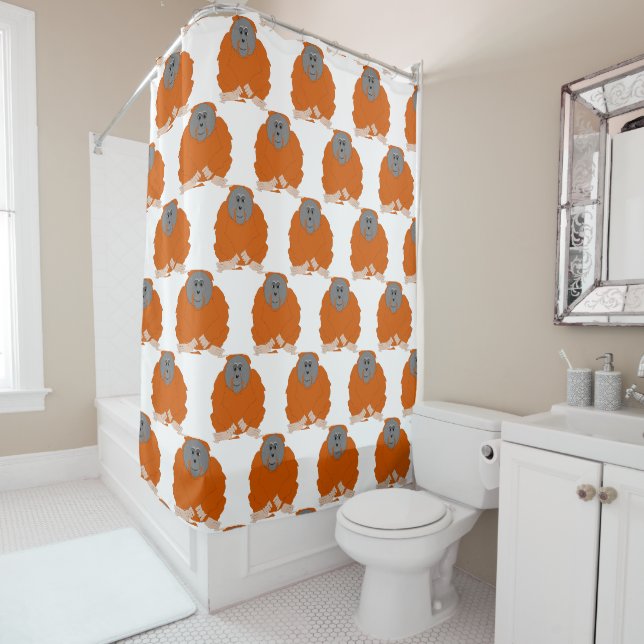 Orangutan Design Shower Curtain (In Situ)