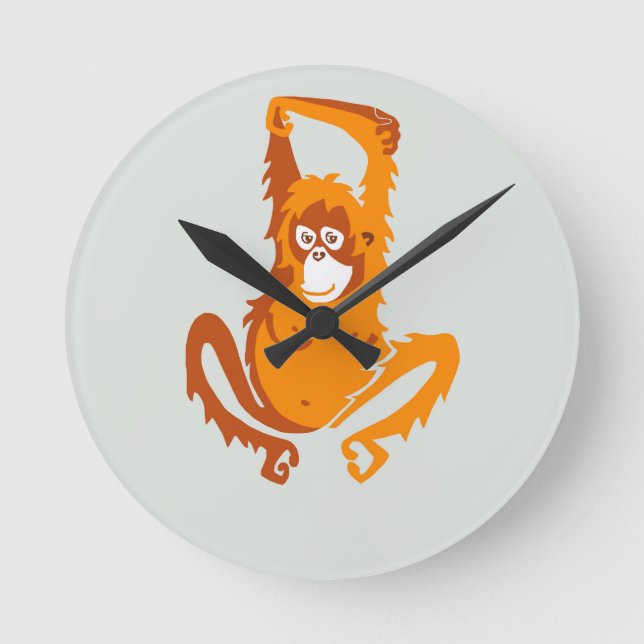  ORANGUTAN -  Graphic Wild animals- Ape Round Clock (Front)